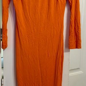 JLUXLABEL Vibrant Orange Long Sleeve Dress